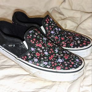 Women's Floral Slip On Vans Sneakers